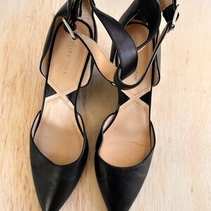 Adrienne Vittadini Black Strappy Heels